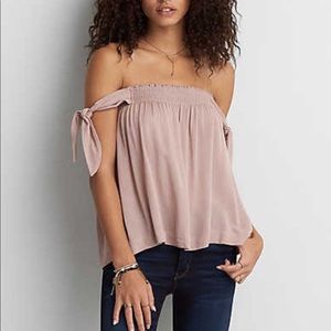 American Eagle tie sleeve boho top size M